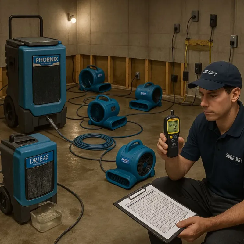 Structural Drying and Dehumidification process in Byram, MS